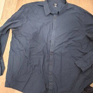 Untuckit Mens 4XXLT Navy Wrinkle-Free Button-Up Shirt 100% Cotton